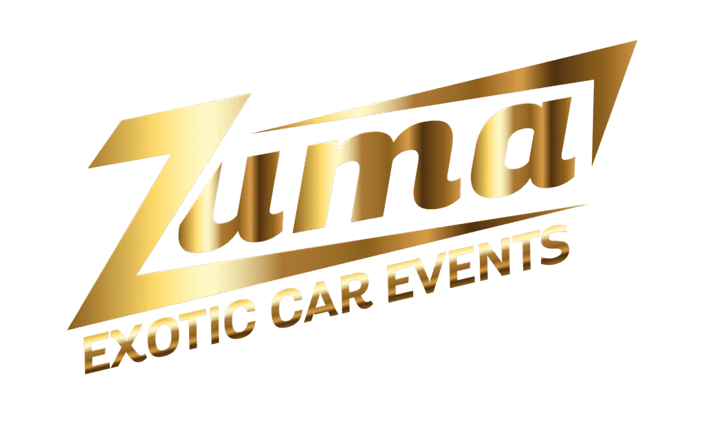 Gold metallic logo of Zima Exotic Car Events.